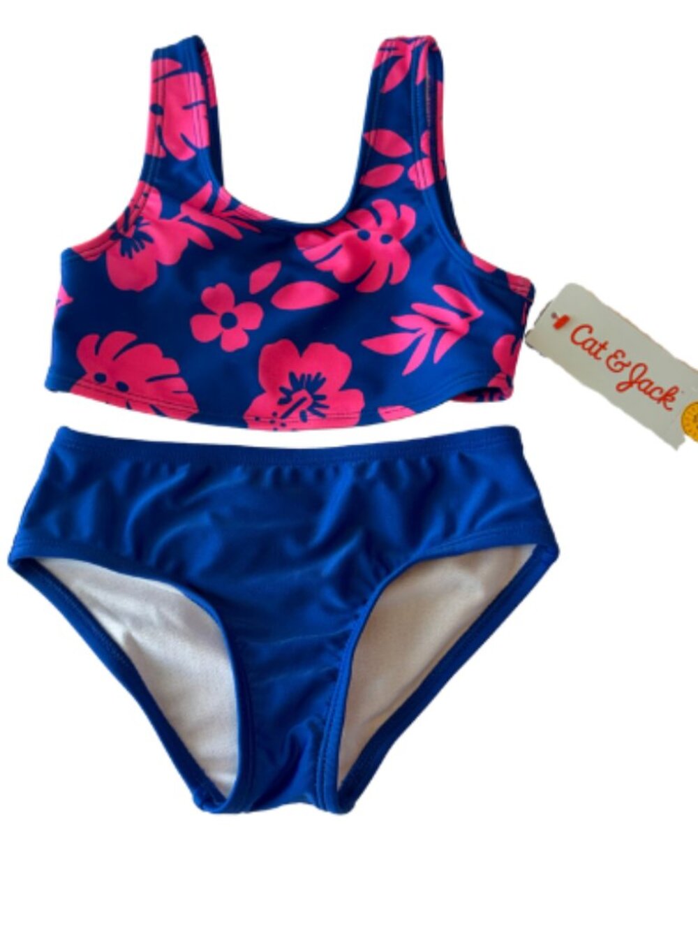 Cat & Jack Floral Bikini Swimsuit Size 4T UPF 50+ NWT